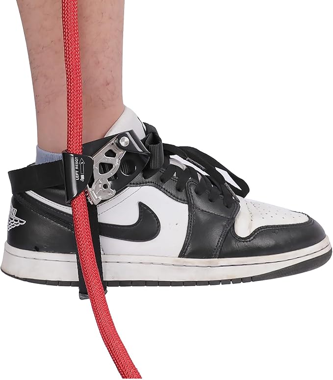 Foot Ascender, Outdoor Rock Climbing Tree Arborist, Mountaineering Rappelling Equipment Climbing Device for 8-13mm Rope（Left Black+Right Orange）