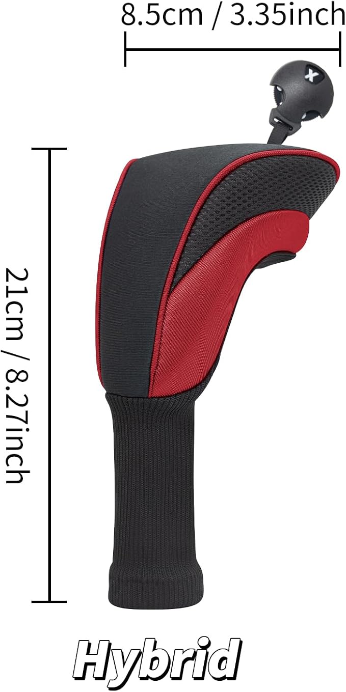 Golf Club Head Covers for Woods 3/4/5/6 Pieces Long Neck Mesh Sports Golf Club Headcovers Set with Interchangeable No. Tags 3 4 5 6 7 X Golf Accessories for Men Women