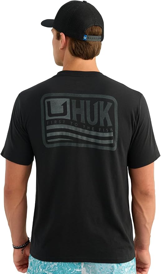 HUK Mens Fishing Graphic Tee, Performance Short Sleeve, Quick-Dry