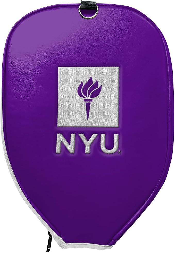 Officially Licensed Collegiate Pickleball Paddle Cover - Lightweight PU Leather Material - Durable Foam Interior Protection with Zippered Closure - Fits Most Paddles on the Market