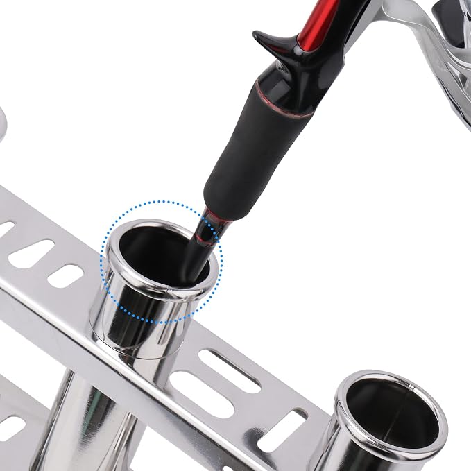 Fishing Rod Holder for Boat, Vertical Wall Mounted Fishing Rod Rack, Stainless Steel Rod Holder for Marine Boat,Fishing Boat, Truck (4 Tubes Upgrade)