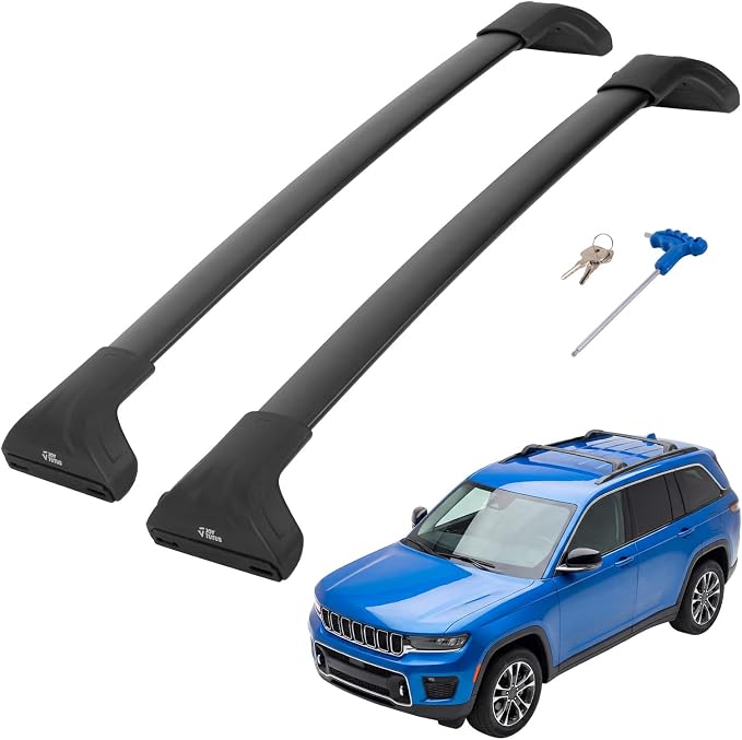 JOYTUTUS 300lbs Heavy Duty Lockable Aluminum Roof Rack Cross Bars Compatible with Jeep Grand Cherokee L 2021-2026 (3-Row) & Grand Cherokee WL 2022-2026 (2-Row)