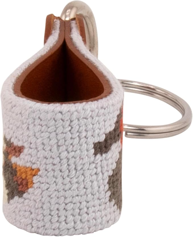 Leather Hand-Stitched Needlepoint Key Fob or Key Chain