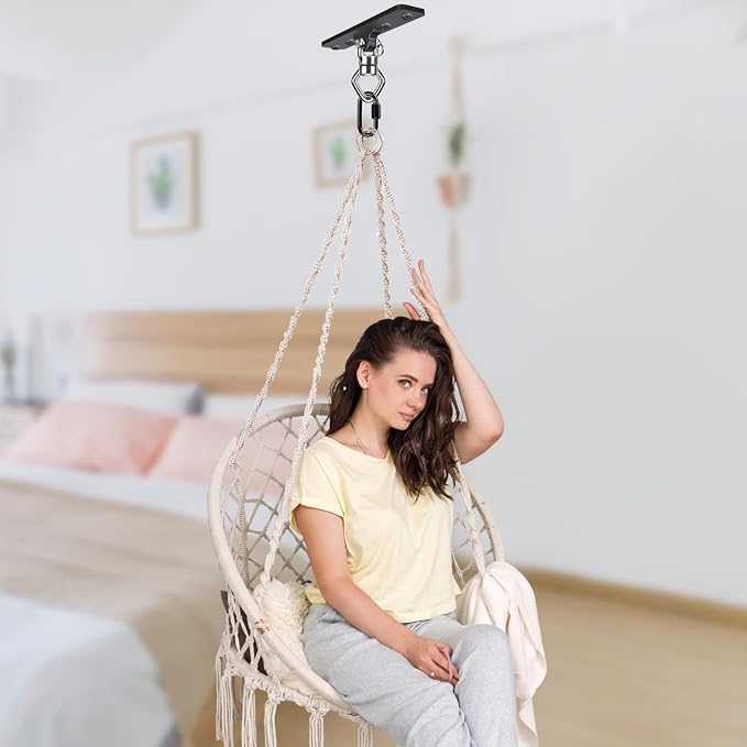 BeneLabel Ceiling Mount Swing Hanger with Bearing 900 LB Capacity Heavy Bag Hanger Stainless Steel Hanging Chair Mount 360° Swing Hardware for Aerial Silks, Punching Bag, Gymnast Ring