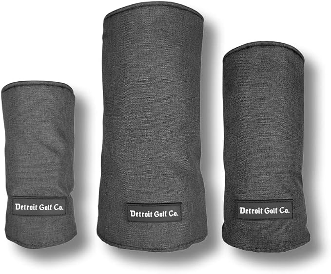 Premium Barrel Golf Club Head Covers - 3 Pack Set - Drivers, Fairway Woods and Hybrids