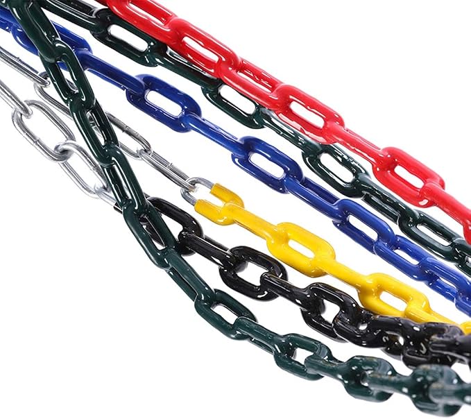 Swing Chains (2) Fully Coated for Swing Set with 4 Free Quick Links Anti-Rust Iron Link Chains Playground Kids Tree Swing Seat Accessories and Replacement Support 660 Lb (Blue)
