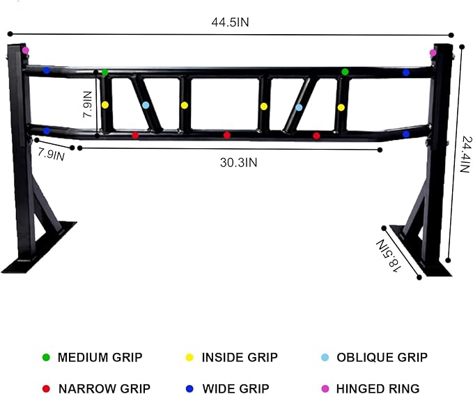 BDL Wall Mounted Pull Up Bar Chin Up bar Multifunctional Dip Station for Indoor Home Gym Workout, Power Tower Set Training Equipment Fitness Dip Stand Supports to 440 Lbs