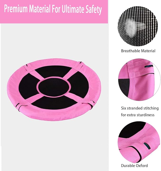 40-Inch Tree Swing Replacement Fabric,Saucer Swing Replacement Cover,Round Saucer Swing Seat Cover,Oxford Fabric(Pink)