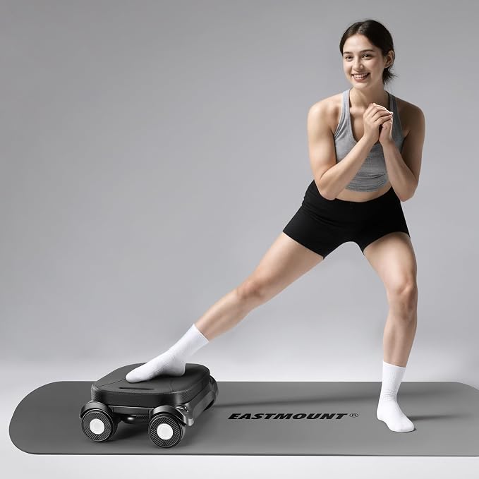 EAST MOUNT Ab Roller Wheel - Ab Roller with Elbow Support for Core Workout Belly Fat Automatic Rebound Abdominal Wheel for Women Men Home Gym Equipment