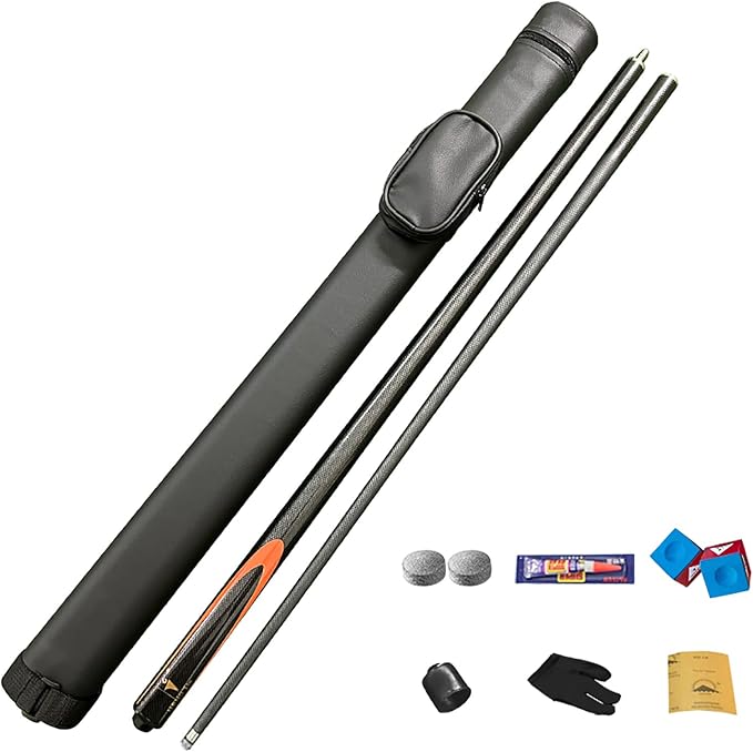Carbon Fiber Pool Cue Stick 9.5mm Low Deflection Billiard Cue Set with Case Accessories Professional Snooker Table Cue for Home Bars Pool Halls, Gray3