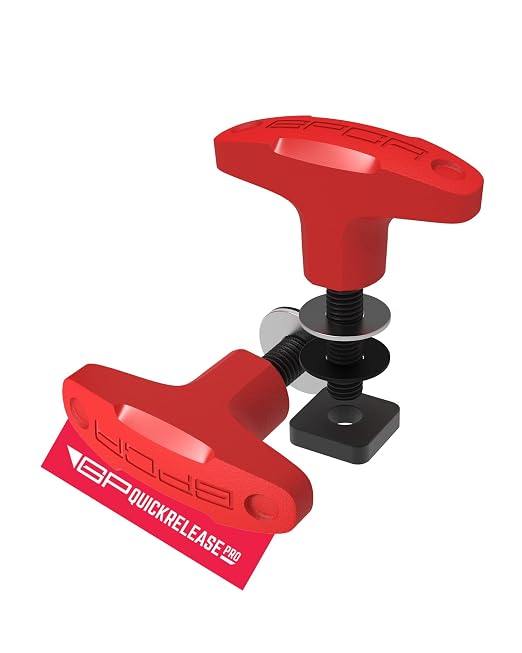 GP Anchor Quick-Release Tie Down Anchor Thumbscrew Bolts Set w/Screw Nuts for Fast Jeep Top Removal Lift, Easy-to-Install Truck Tie Downs, Jeep Wrangler Accessories for 4xe, JL, TJ & YJ, Red, 2 Packs