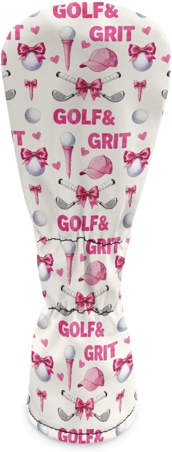 Rnyleeg Golf Club Head Covers for Women Driver Head Cover Leather Fairway Wood Headcover Hybrid Headcovers for Golf Clubs