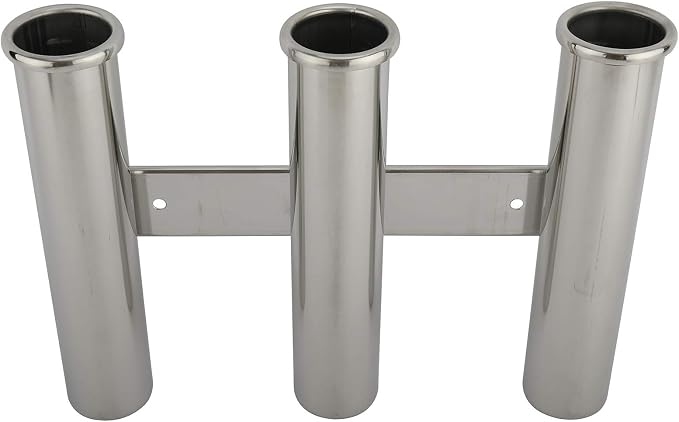 YaeMarine Fishing Rod Holder 316 Stainless Steel Fishing Rod Rack 3Tube/4Tube/5Tube/6Tube Mirror Finish for Marine Boat Yacht Camper