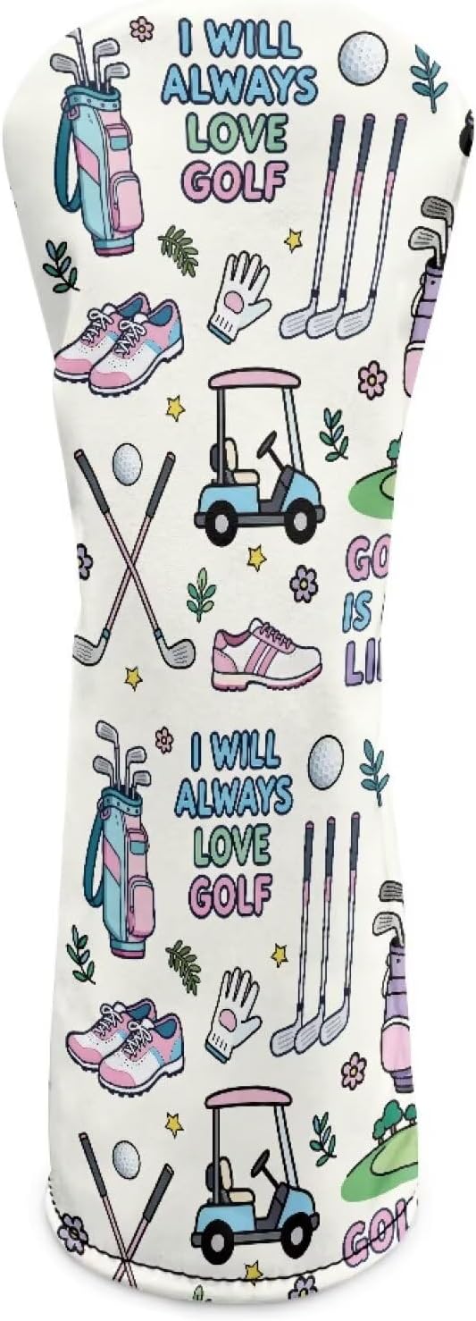 Rnyleeg Golf Club Head Covers for Women Driver Head Cover Leather Fairway Wood Headcover Hybrid Headcovers for Golf Clubs