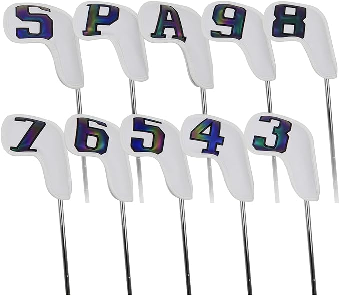 Scott Edward Golf Club Head Covers for Iron, 10 Pcs Leather Waterproof Material, Gradient Numbers Perfect for Mizuno Callaway, Ping, Taylormade, Cobra, Etc.