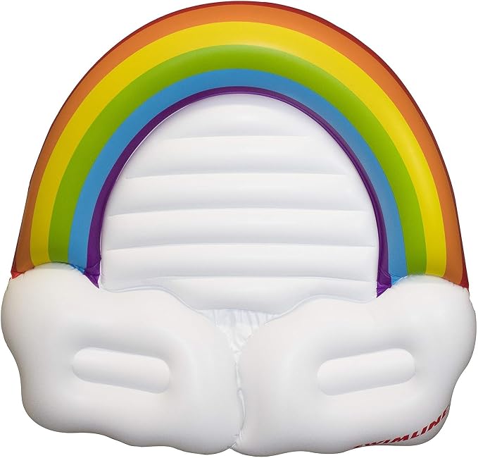 Swimline Rainbow Island Pool Inflatable Ride-On, White, 68"/64"/16"