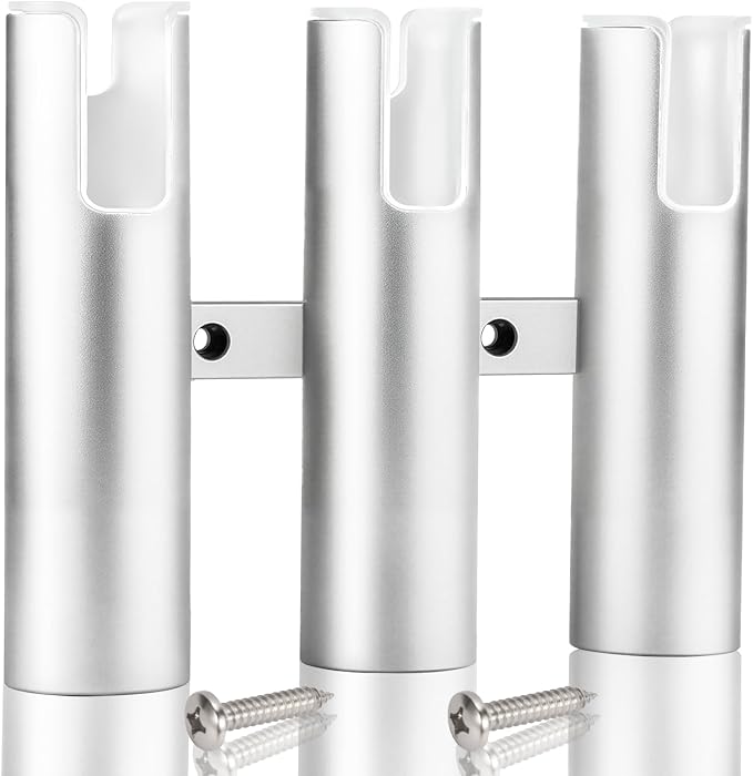 Aluminum Fishing Boat Rod Holder, 3/4 Link Tube Rod Rack, Marine Grade Aluminum Rod Mount for Boats & Yachts, Silver