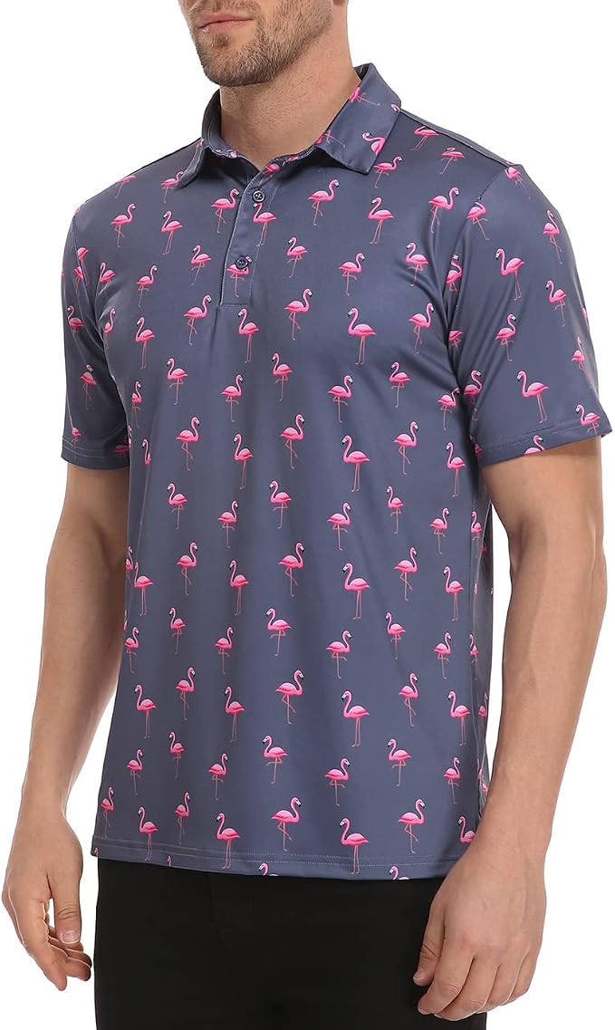 LRD Golf Shirts for Men UPF 50 Moisture Wicking Short Sleeve Polo Shirt