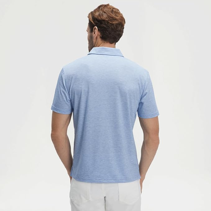M MAELREG Men‘s Golf Shirts Short Sleeve Ultra-Light Soft Performance Quick Dry Athletic with UPF 30+ Polo Shirts for Men