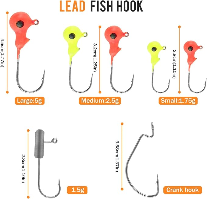 Pure Vie Fishing Topwater Lures Kits Mixed Universal Artificial Soft Baits Tackle Including Crankbaits, Spinnerbaits, Plastic Worms, Frogs, Hooks, Tackle Box - Freshwater Saltwater Fishing Equipment
