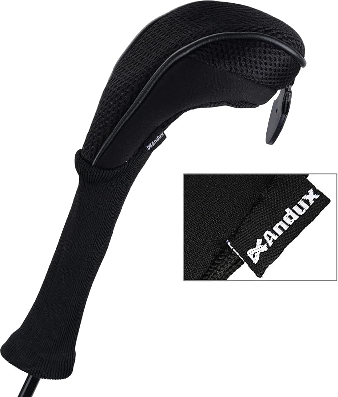 Andux 4 Pack Long Neck Golf Hybrid Club Head Covers Dial No. Tag CTMT-01 | Mesh Breathable material | all the Same Size | Coloured Piping | Pull-On Closure