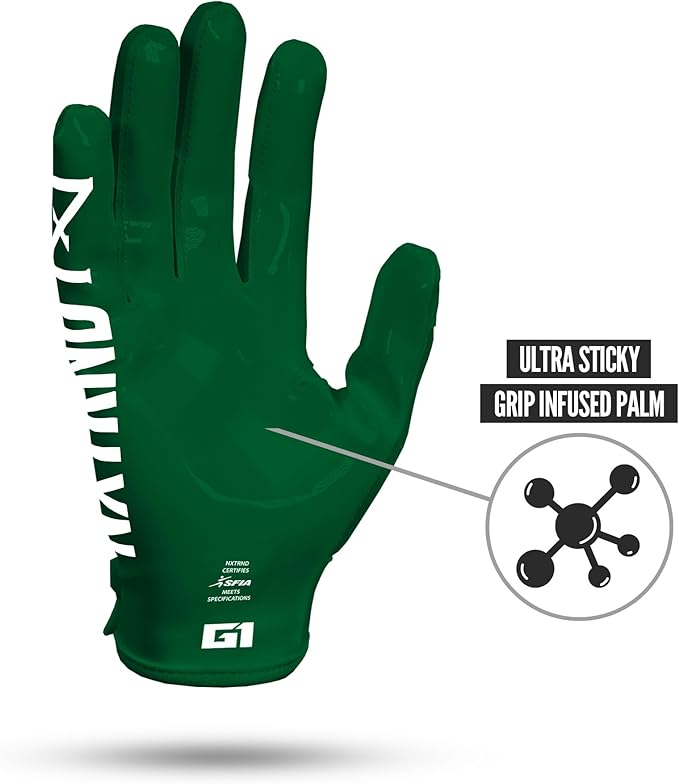 Nxtrnd G1 Pro Men's Football Gloves, Adult Sticky Receiver Gloves