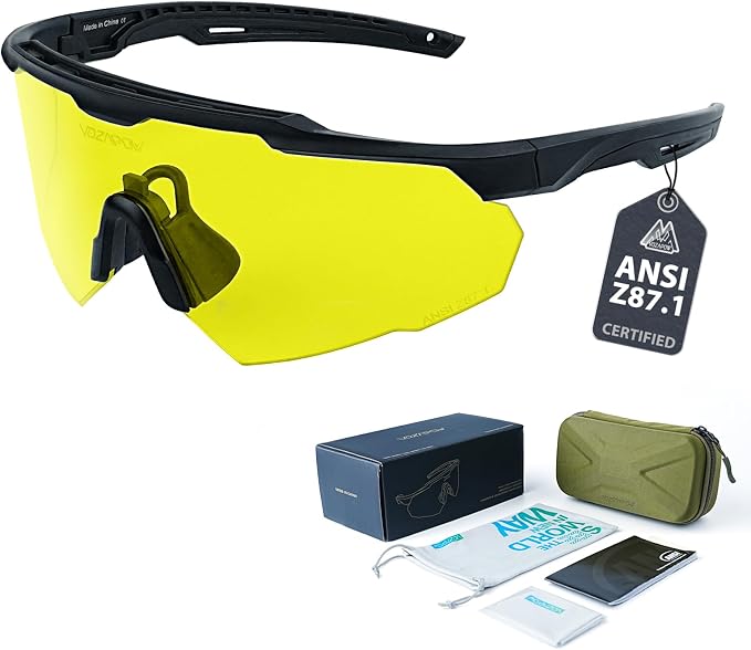 Shooting Glasses Anti Fog with High Definition Lenses, ANSI Z87+ Certified Tactical Safety Glasses for Men Women