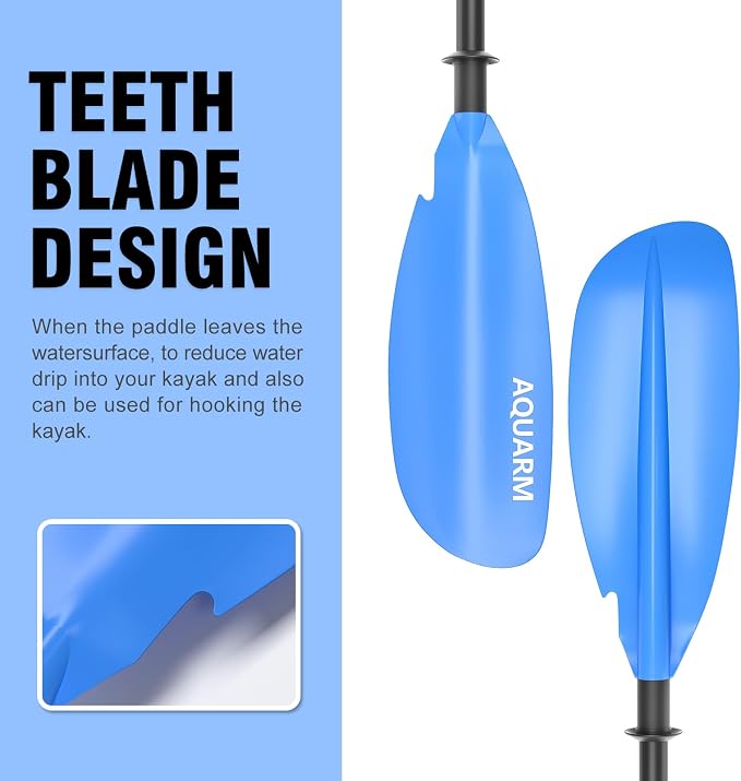 Kayak Paddle 231cm/91inch, Aluminum Shaft with Reinforced Fiberglass Blade, Adjustable Lightweight Kayaking Oars for Boating Canoeing