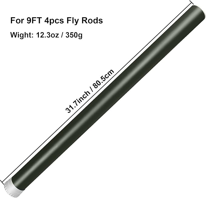 Aventik Fly Rod Case Carbon and Super Glass Fly Fishing Rod Tube CNC Aluminum Cap – fits Any 9ft 4pcs Fly Rod