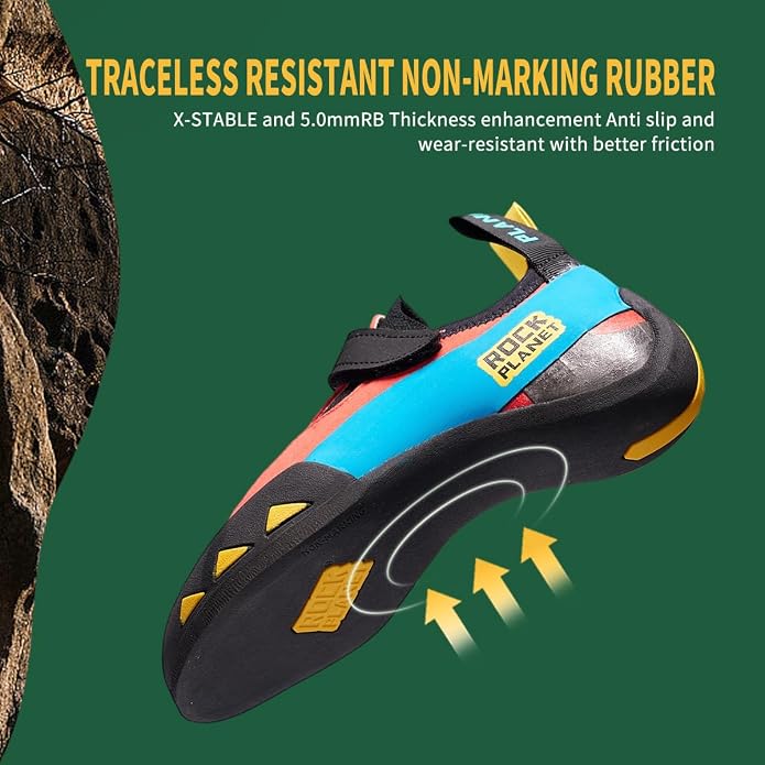 Climbing Shoes Men Lightweight Strong Anti-Slip Indoor Outdoor Rock Climbing Gym Training Beginner to Pro Performance