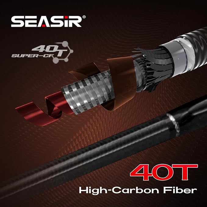 SEASIR Salminus Travel Fishing Rod, 4 Piece M/MH Biatcaster Rod | , XF Baitcasting Rod, Portable, 40T Carbon Fiber, Fuji O, EVA Grip, Saltwater Freshwater Bass Trout Big Fish