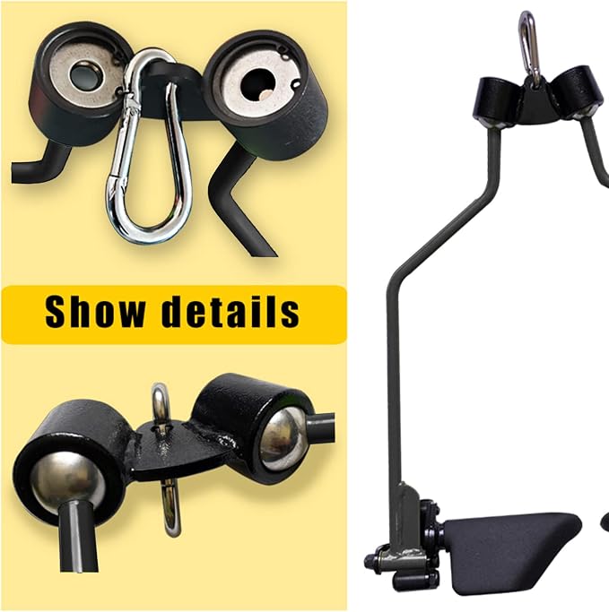 Adjustable Lat Pull down Bar, Cable Machine Attachments for Gym, Home Gym Fitness T-bar Row Pulldown Attachments, Lat Pull Down Machine Wide Grip Neutral Grip Handle