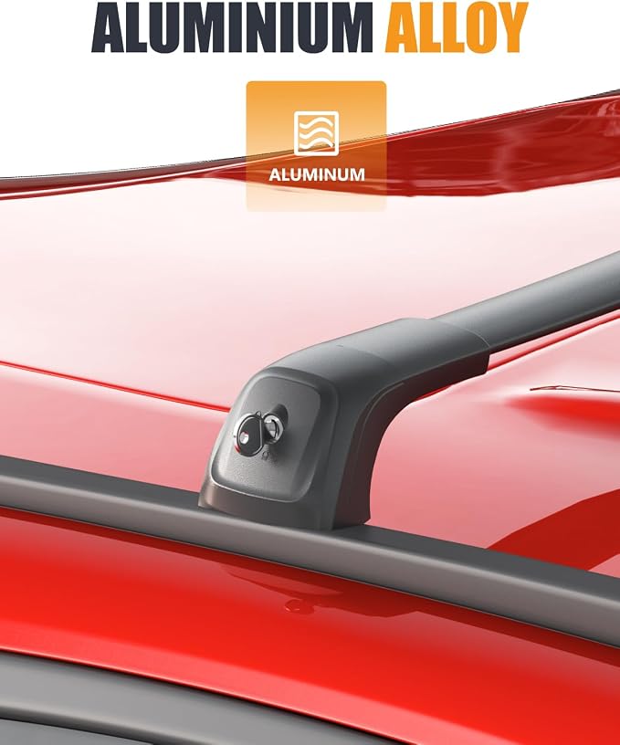 KINGGERI 330lbs Lockable Roof Racks Cross Bars Fit for Jeep Grand Cherokee 2011-2021 with Grooved Side Rails(NOT for Raised Side Rails), Heavy Duty Anti-Theft Aluminum Rails Crossbars Cargo Kayak