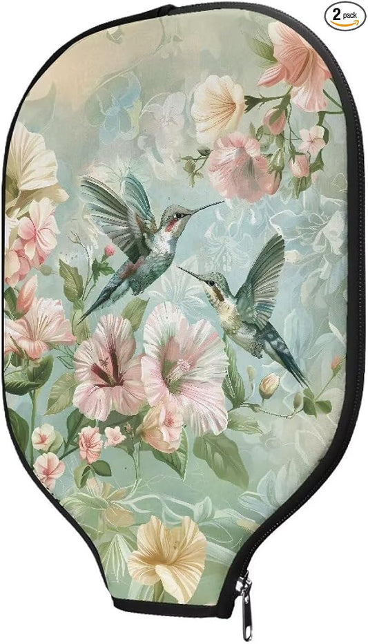Hummingbird Pickleball Paddle Covers Only Pickle Ball Paddle Cover Pack of 2 Neoprene Pickleball Racket Sleeve with Zippered Pickleball Sports Equipment Case Fits Most Paddle