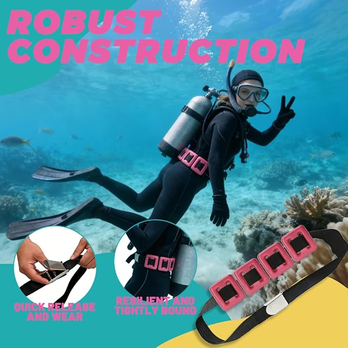 4 Pcs Scuba Weight Belt Set,Diving Weight Belt Coated Dive Weights with Nylon Belt