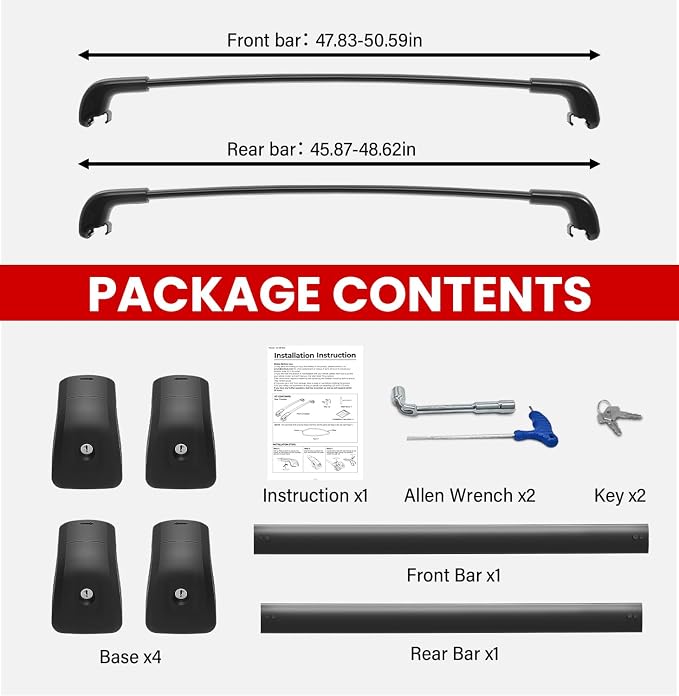 300lbs Roof Rack Cross Bars Compatible with Hyundai Palisade 2019-2025 SE SEL XRT Limited Calligraphy with Lock, Aluminum Cross Bar for Rooftop Cargo Luggage Kayak Canoe Bike Snowboard