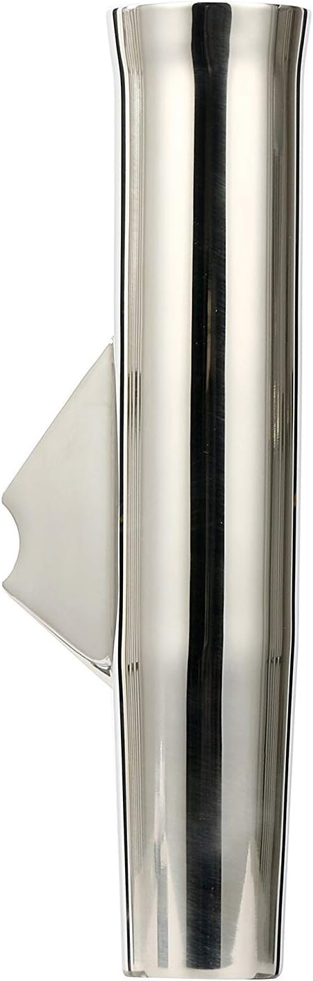 Amarine Made 2-Pack Stainless Fishing Rod Holder Angeled and Flared with Liner - 1/3" Coped Blade, 1-3/4" Inner Diameter White Liner