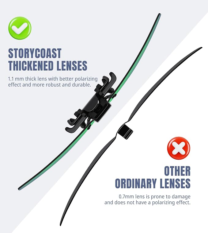 STORYCOAST Clip On Sunglasses for Men Women Polarized Fit Over Prescription Glasses Sports Fishing Driving