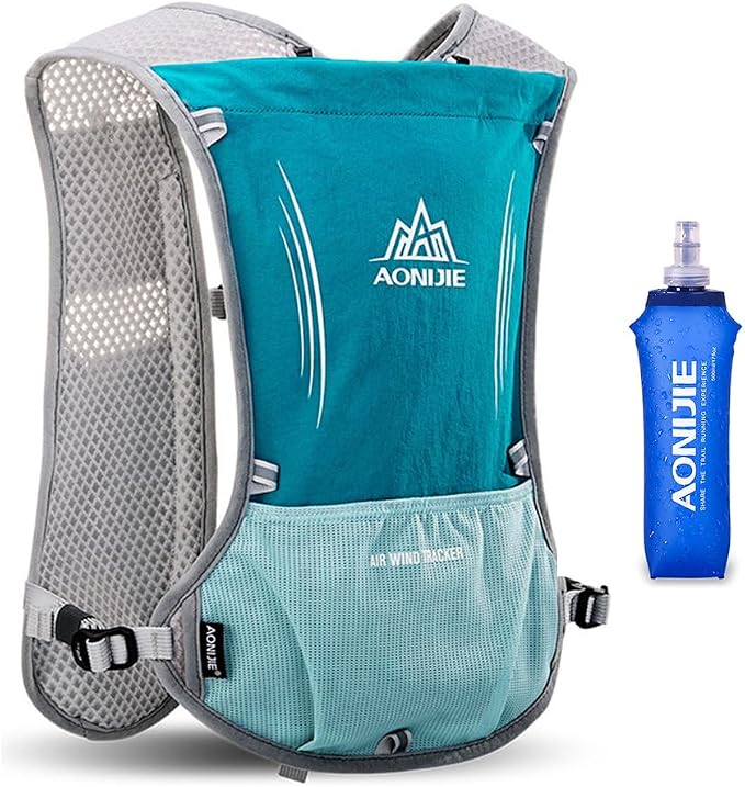 AONIJIE 5L Running Hydration Vest Pack with 500ml Soft Flask Adjustable & Lightweight Hydration Backpack for Marathon Race Hiking Cycling