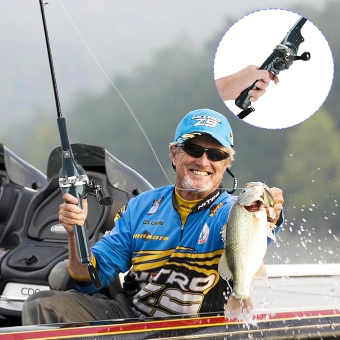Tiiyee Fishing Rod, Fishing Pole Fishing Rod and Reel Combo Telescopic Rod | Stainless Steel Pocket Size Tackle, Collapsible Portable Design for Beginner Adults Travel Camping Saltwater Freshwater Gear