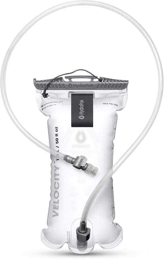 HydraPak Velocity Hydration Reservoir (1.5L, 2L, 3L), Ultralight Water Bladder, Self-Sealing Bite Valve, Leak Proof, Reversible, Dishwasher Safe