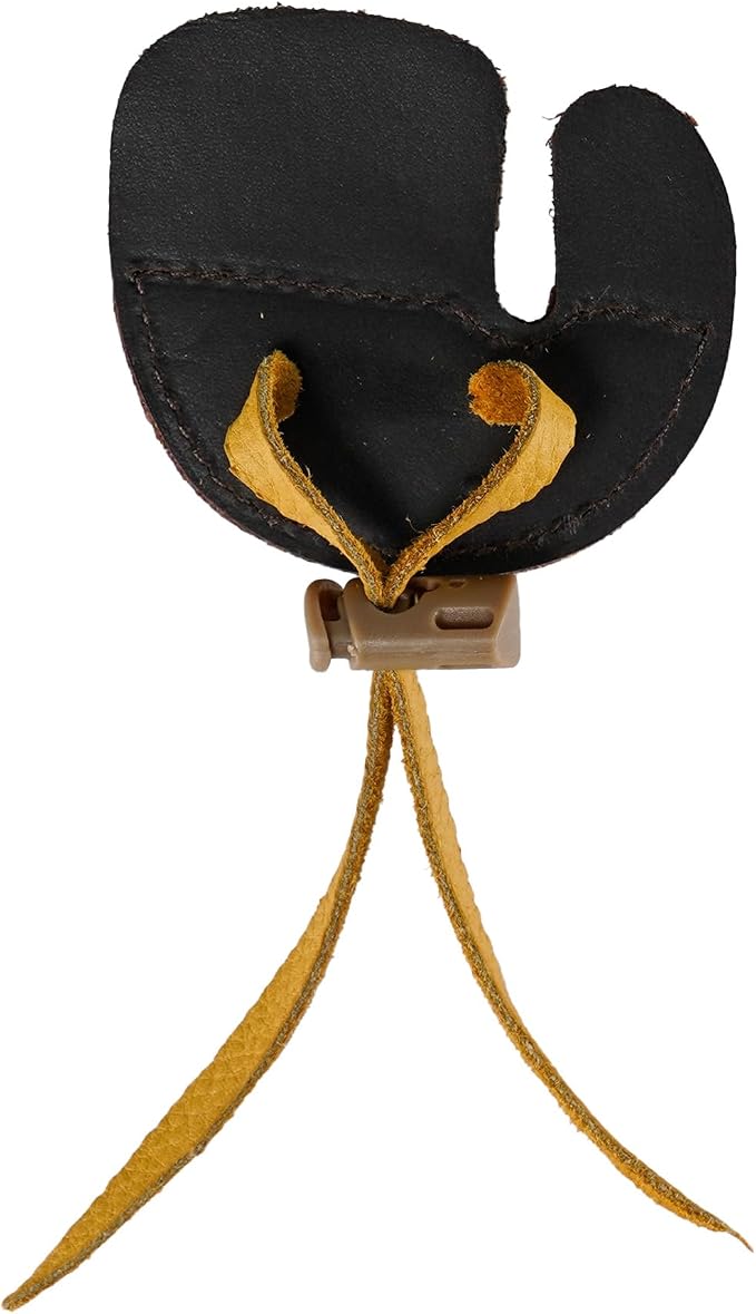 Hornet Split Finger Bison Leather Tab – Handmade in USA for Traditional Archery – Available in Medium & Large – Left & Right Hand
