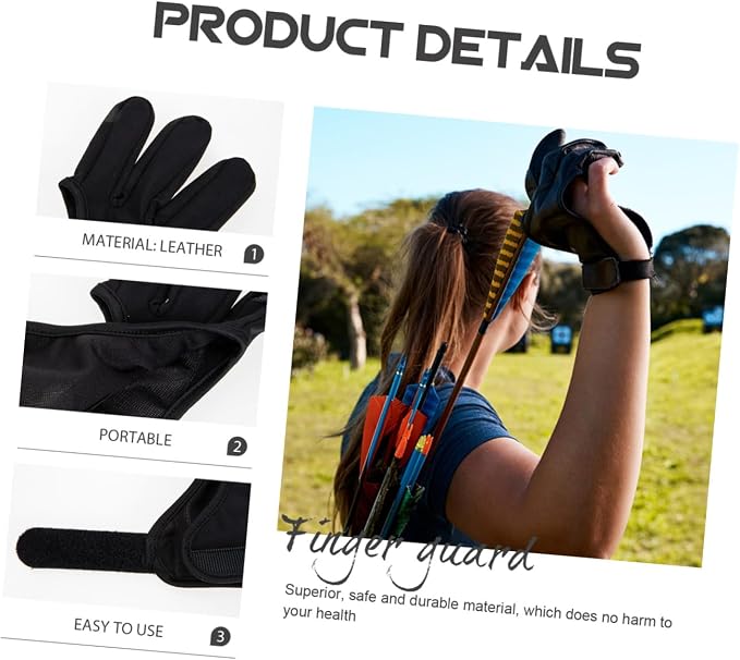HANABASS 2pcs Archery Finger Stall Two Fingers Glove Wear-Resistant Archery Equipment Gloves