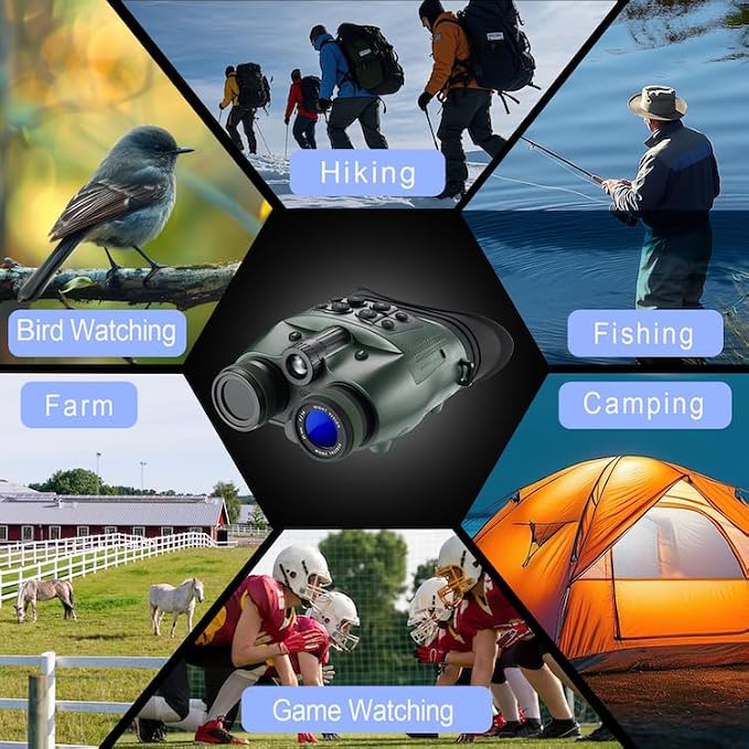 Night Vision Goggles 1080P 48MP,3'' HD Display,5X Optical 8X Digital Zoom,IPX4 Waterproof Infrared Night Vision for Camping