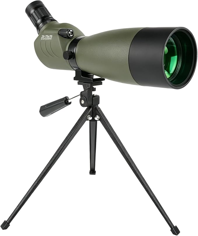 25-75x70 Spotting Scope with Tripod for Target Shooting, Bird Watching