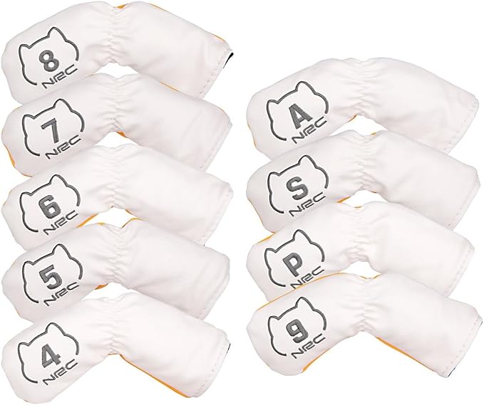 9pcs/Set Akita Dog Design Golf Club Iron Head Covers 4-9,P,S,A Fit Right Hand Irons