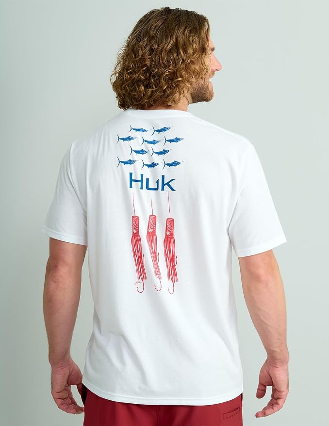 HUK Mens Performance Fishing Logo Tee, Short Sleeve T-Shirt for Men