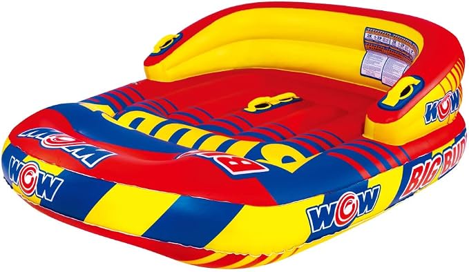 Wow Sports Big Buddy Inflatable Towable Deck Tube - 2 Person - 340 lb Capacity - for Boating - Kids & Adults