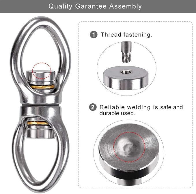 Dolibest Swing Swivel with 2 Bearing,Safest Rotational Device Hanging Accessory for Aerial Silks Dance, Web Tree Swing, Yoga Sets Hanging Hammock 800LB Capacity