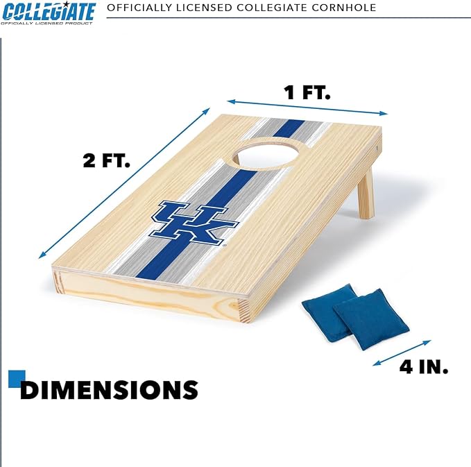 Wild Sports College Portable Size 1' x 2' Solid Wood Cornhole Set with Direct Print HD Team Graphics – Travel Size